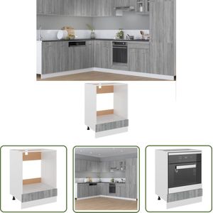 The Living Store Ovenkast Riga 60x46x81,5 cm grijs sonoma eikenkleurig - Ovenkast - Keukenapparatuur - Houten Ovenkast - Ovenbehuizing - Grijze Ovenkast