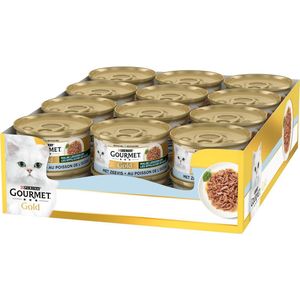 Gourmet Gold Malse Lekkernijen - Kattenvoer Natvoer – Zeevis – 24 x 85 g