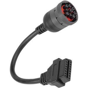 Vrachtwagendiagnose-interface adapterkabel - bus 16 pin OBD2 9-pins adapterkabel - autodiagnosegereedschap J1939-9Pin naar OBD OBDII .