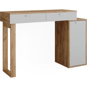 Vicco Toilettafel Regina, Eik goud/wit, 129.6 cm met 2 laden, zonder spiegel