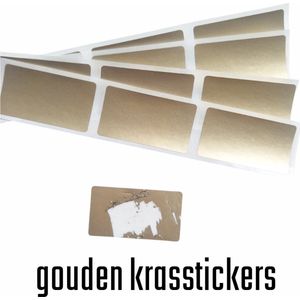 Krasstickers - Zelf krasplaatjes maken - Kraskaart Sticker - Rechthoek - Goudkleurig - 2,3x4,2m - 9 stuks