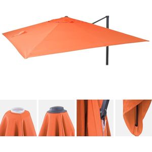 Vervangende hoes voor luxe zweefparasol - 3x4m (Ø5m) polyester 220g/m² - Terracotta