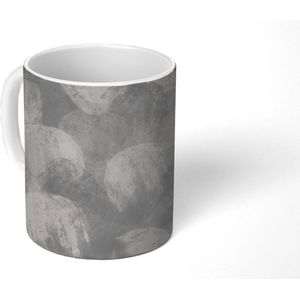 Mok - Koffiemok - Abstract - Verf - Grijs - Schilderij - Mokken - 350 ML - Beker - Koffiemokken - Theemok