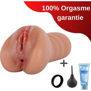 Pocket Pussy - Masturbator Voor Man - Vagina & Anus - Levensechte ervaring - Sex toys Voor Mannen - Incl Glijmiddel & Cockring