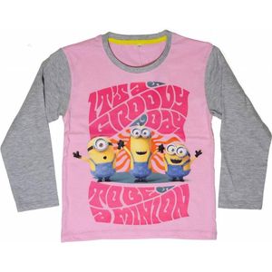 Minions Groovy Day - Shirt girls lange mouw - 8 jaar - Roze