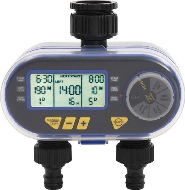 vidaXL Watertimer met dubbele uitgang automatisch digitaal