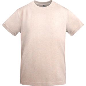 Beige Melange unisex dik t-shirt brede boord korte mouwen merk Roly maat 3XL