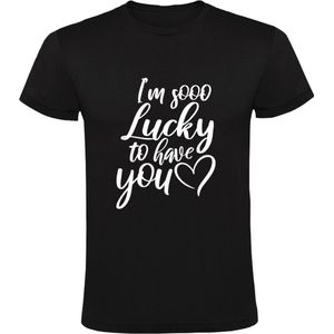 I am sooo lucky to have you Heren T-shirt | relatie | valentijnsdag | liefde | verloving | cadeau | kado  | shirt