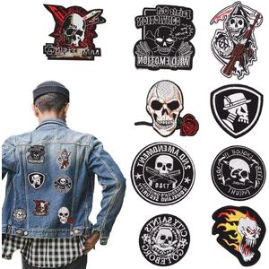 Skull Iron-on Embroidered Patch Set - 9pcs, 8-10cm