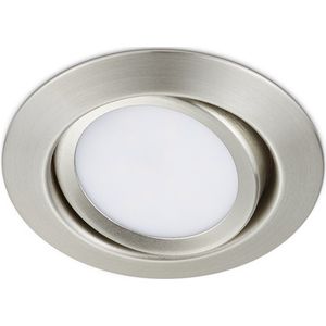 LED Spot - Inbouwspot - Torna Roluno - 5W - Warm Wit 3000K - Rond - Mat Nikkel - Aluminium - Ø80