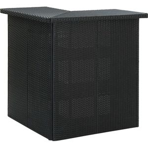 vidaXL 16-delige Tuinbarset met kussens - Zwart Tuinbarset - Barstoelen - Buitentafels - Lounge Set - Tuinset