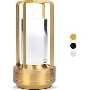 BandiO Kyoto Tafellamp Oplaadbaar – Draadloos en dimbaar – Krachtige 5200mAh batterij - Moderne touch lamp – Nachtlamp Slaapkamer – Goud