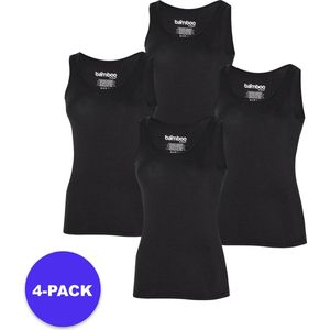 Apollo (Sports) - Bamboe Hemd dames - Zwart - Maat XL - 4-Pack - Voordeelpakket
