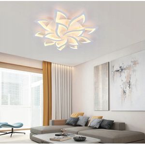 Plafondlamp - 100cm - Groot - LED - 60W - Traploos dimbaar - Met afstandsbediening - Met APP bedieningsfunctie - Geschikt voor woonkamer, eetkamer en slaapkamer