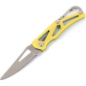 Zakmes - Vouwmes - Survival Vouwmes - Sleutelhanger Zakmes - RVS - EDC - Pocket Knife - Zelfverdediging - Kampeermes - Outdoor - Noodsituatie - Schilmes - Mes - Camping - Tactisch Gereedschap - Roestvrijstalen Zakmes - Geel - Yellow -