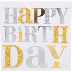 Depesche - Glamour wenskaart met de tekst ""Happy Birthday"" - mot. 023