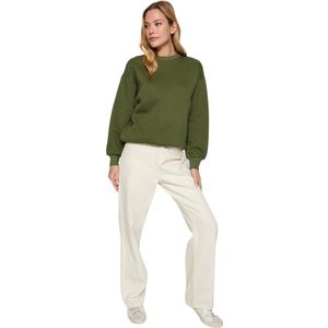 Trendyol Rode Dikke Fleece Aan De Binnenkant Normale/Normale Pasvorm Basic Gebreid Sweatshirt Met Ronde Hals Twoaw24Sw00101