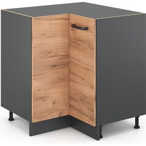 Vicco R-Line Keuken Hoekkast – 75.6 cm , WB Antraciet Krachtige eik goud , WB Antraciet