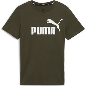 PUMA ESS Logo Tee B Jongens T-shirt - Dark Olive - Maat 140