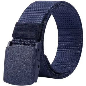 Premiumbelts® - Werkriem - Inkortbaar - Verstelbaar - Automatische Gesp Zwart - Riem Blauw - 110 cm (model AY007)
