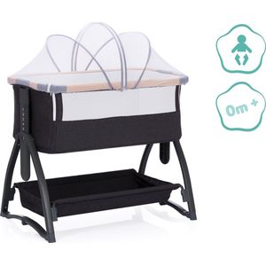 Premium Co-sleeper - Wieg - Babybed - incl. matras en klamboe - schommel functie - 5 hoogtes verstelbaar - fillikid