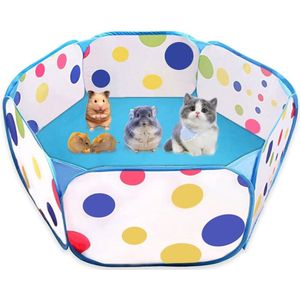 Box voor kleine dieren Opvouwbare box voor huisdieren Ademend Transparant Puppy Play Tent Indoor Outdoor Cavia Konijn Hamster Chinchilla's Hedgehog Kooi voor kleine dieren (Blauw)