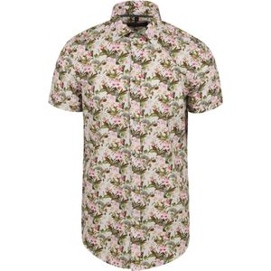 Suitable Short Sleeve Overhemd Print Jungle Groen - Maat XXL - Heren - Overhemden Casual