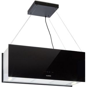 Klarstein Kronleuchter XL Eilandafzuigkap - 90cm Breed - Afvoer: 590M³/H - LED-Verlichting - Touch Bediening - Zwart