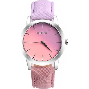 Fako® - Horloge - Duo Tone - Paars/Roze