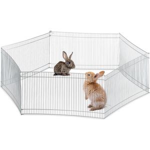 Relaxdays knaagdieren ren - konijnenren - binnen - buitenren - buiten - binnenren - metaal