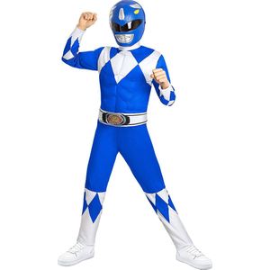 Funidelia | Blauw Power Rangerkostuum voor jongens - Films & Series, Superhelden, Tekenfilms - Kostuum voor kinderen Accessoire verkleedkleding en rekwisieten voor Halloween, carnaval & feesten - Maat 107 - 113 cm - Blauw