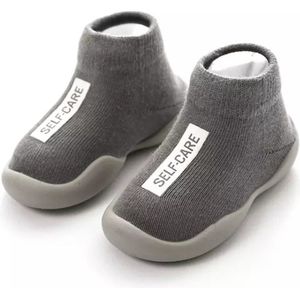 Anti-slip schoenen - Sloffen voor kinderen - Sloffen van Baby-Slofje - Herfst - Winter - grijs maat 18/19