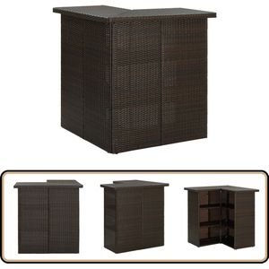 vidaXL Hoekbartafel poly rattan bruin 100x50x105 cm Hoekbartafel - Bartafel - Buitenbartafel - Terrasbartafel - Poly Rattan