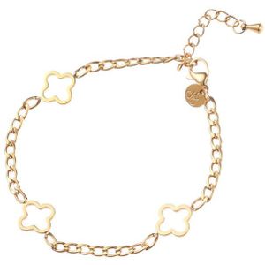 Day&Eve by Go Dutch Label Armband (Sieraad) Platte Schakel Open Klavers Goud