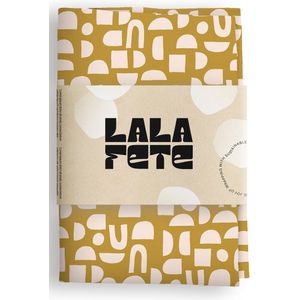 La La Fete - Furoshiki doeken - doorgeef inpakpapier - inpakstof - ARCHED CONFETTI GOLD - 70