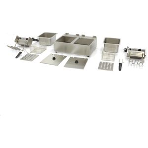 Frituurpan - 2x 6 L - 2 Manden - tot 2,4 Kg Frites