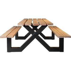 Picknicktafel van staal en hout - WX-Poot
