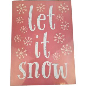 Kerst Raamstickers - Transparant - Kerstbomen - Multicolor - 24x33 cm - Kunststof - 2 Stickers - Let It Snow