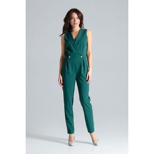 Groene Mouwloze Envelophals Jumpsuit