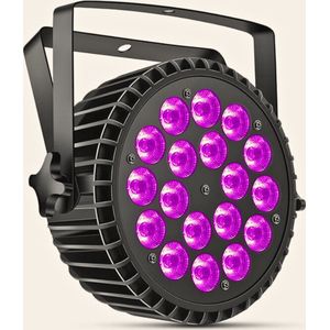 DMX512 Podiumverlichting Met 18 LEDs - 200W - UV & RGB Effecten - 8 Kanalen - Strobe/Geluid/Actieve Modus - Lichteffect Voor DJ - Show - Feest En Bar (Energieklasse E)