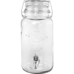 Chaks Drank dispenser/limonadetap - met tapje - 4 liter - glas - H30 x D20 cm