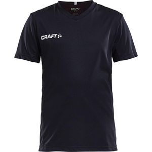 Craft Squad Jersey Solid SS Shirt Junior Sportshirt - Maat 158  - Unisex - zwart/wit Maat 158/164