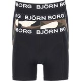 Björn Borg boxershorts Core (3-pack) - heren boxers normale lengte - zwart - camouflage print en zwart -  Maat: S