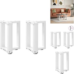 vidaXL Salontafelpoot - Salontafelpoten - Tafelpoot - Meubeltafelpoot - Salontafelpoten 2 st T-vormig 38x25x(42-43) cm staal wit
