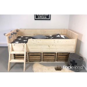 Rockwood® Kajuitbed Jasper inclusief montage inclusief blik beits grey wash