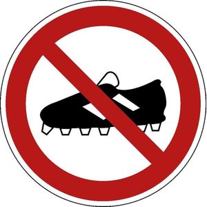 Verboden voetbalschoenen te dragen sticker 50 mm - 10 stuks per kaart