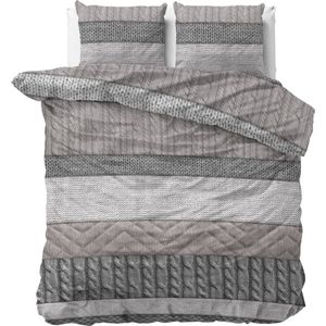 Excellent flanel winter dekbedovertrek Axel - 200x200/220 (tweepersoons) - comfortabel en warm - zalig slapen - uniek dessin - met handige drukknopen