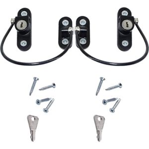 Boxus - Raambeveiliging Slot - Deurbeveiliging Slot - 2 stuks - ZWART - Inclusief Schroeven en Sleutels - Beveiliging voor Kinderen en Huisdieren