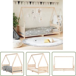 vidaXL Kinderbedframe - 80x200 cm - Massief Grenenhout Kinderbed - Houten Bed - Kids Bed - Kinderkamers - Baby Kamer