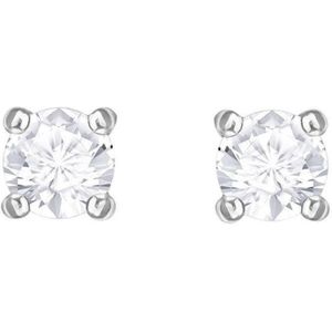 Swarovski Attract Round Cubic Zirkonia White Oorbellen  - Zilver